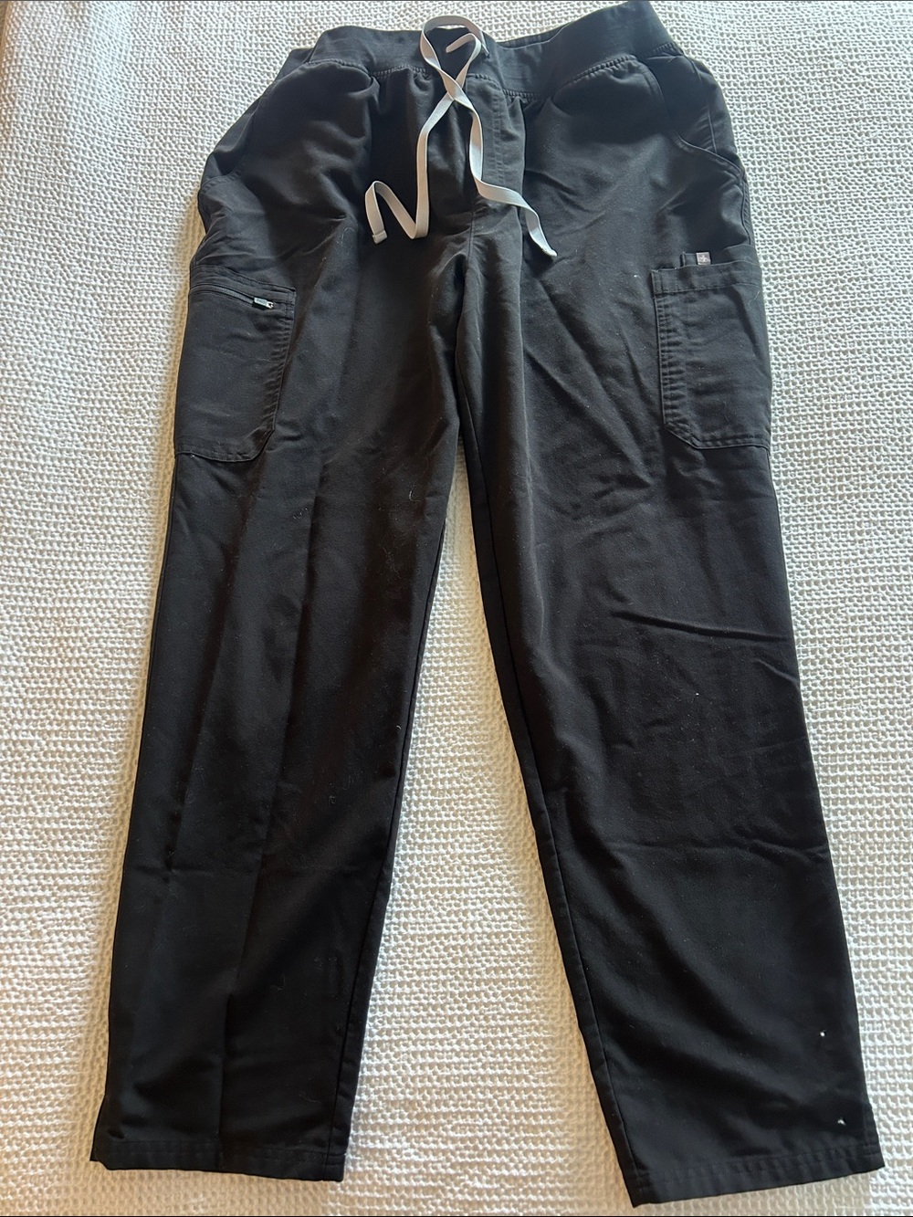 Figs Black Drawstring Cargo Jogger Pants